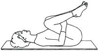 Knee to chest low back stretch will reduce low back muscle spasm and low back pain